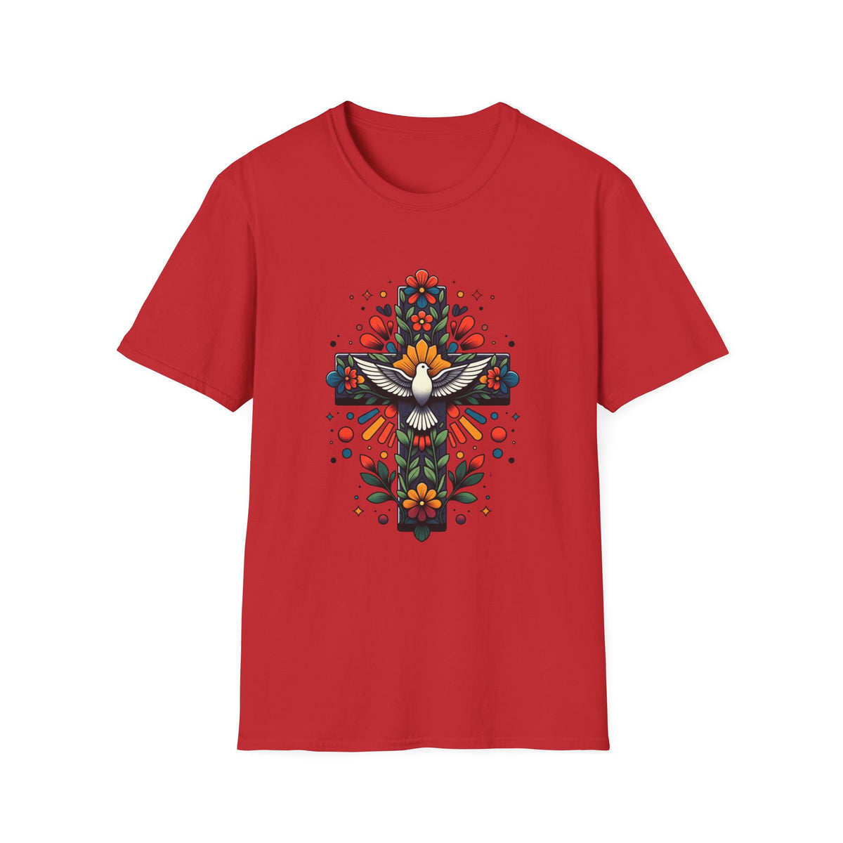 Dove & Floral Cross T-Shirt