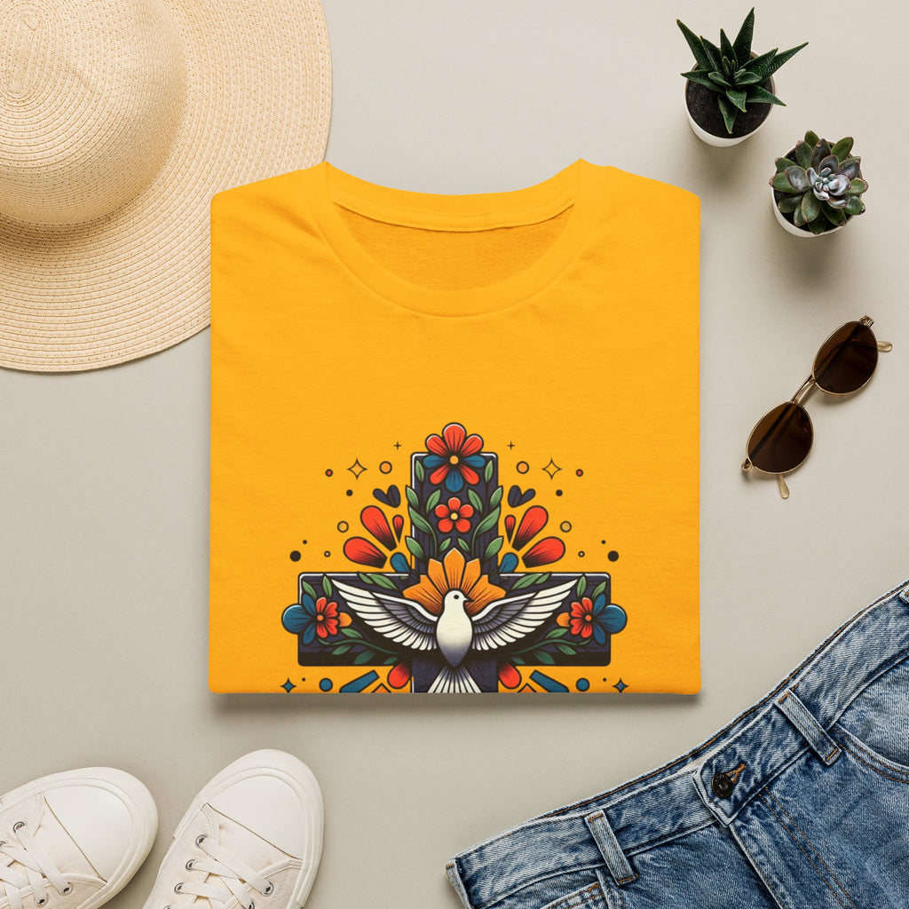 Dove & Floral Cross T-Shirt
