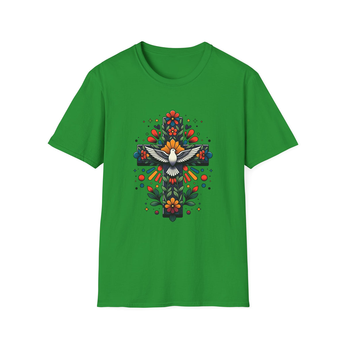 Dove & Floral Cross T-Shirt