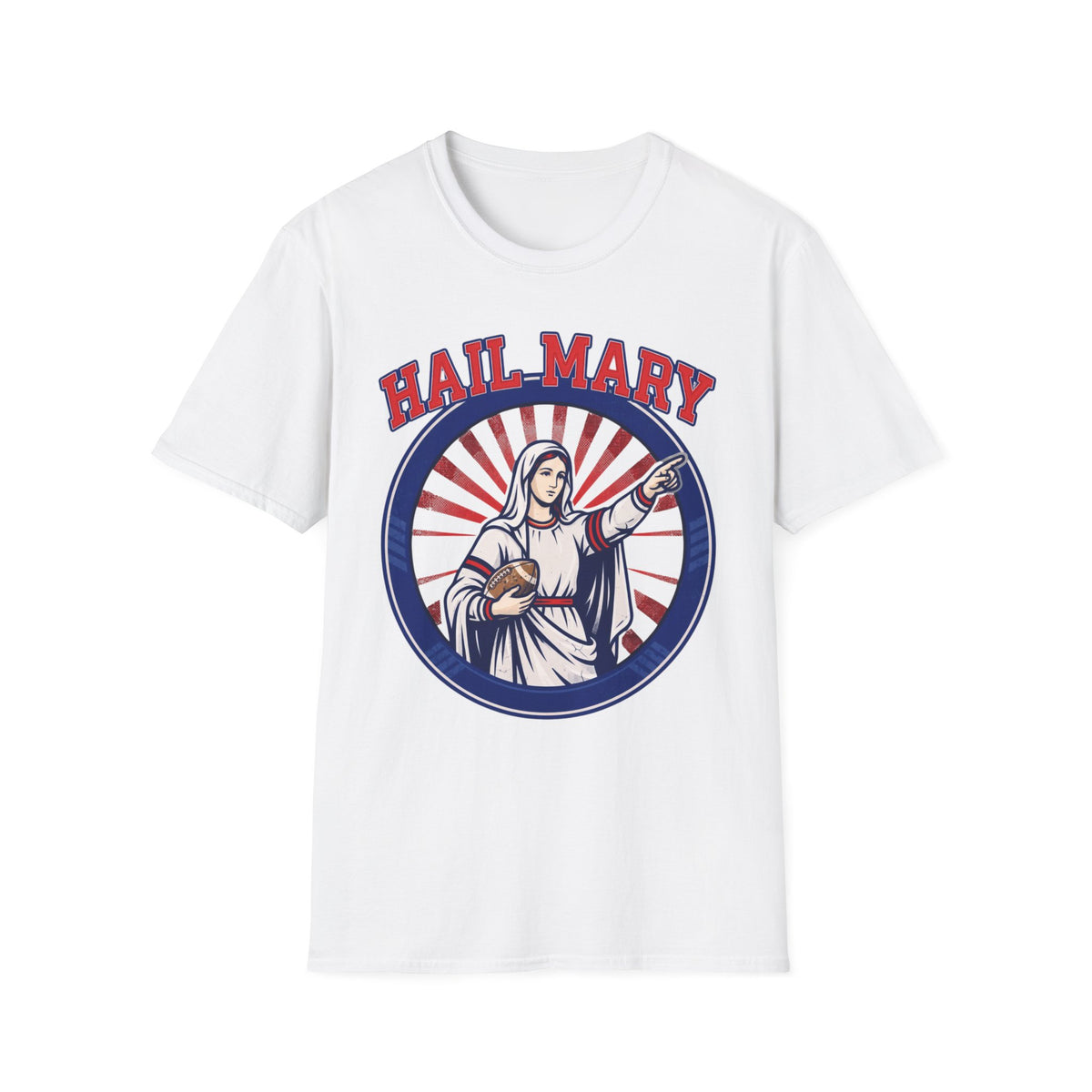 Hail Mary T-Shirt - Blue & Red