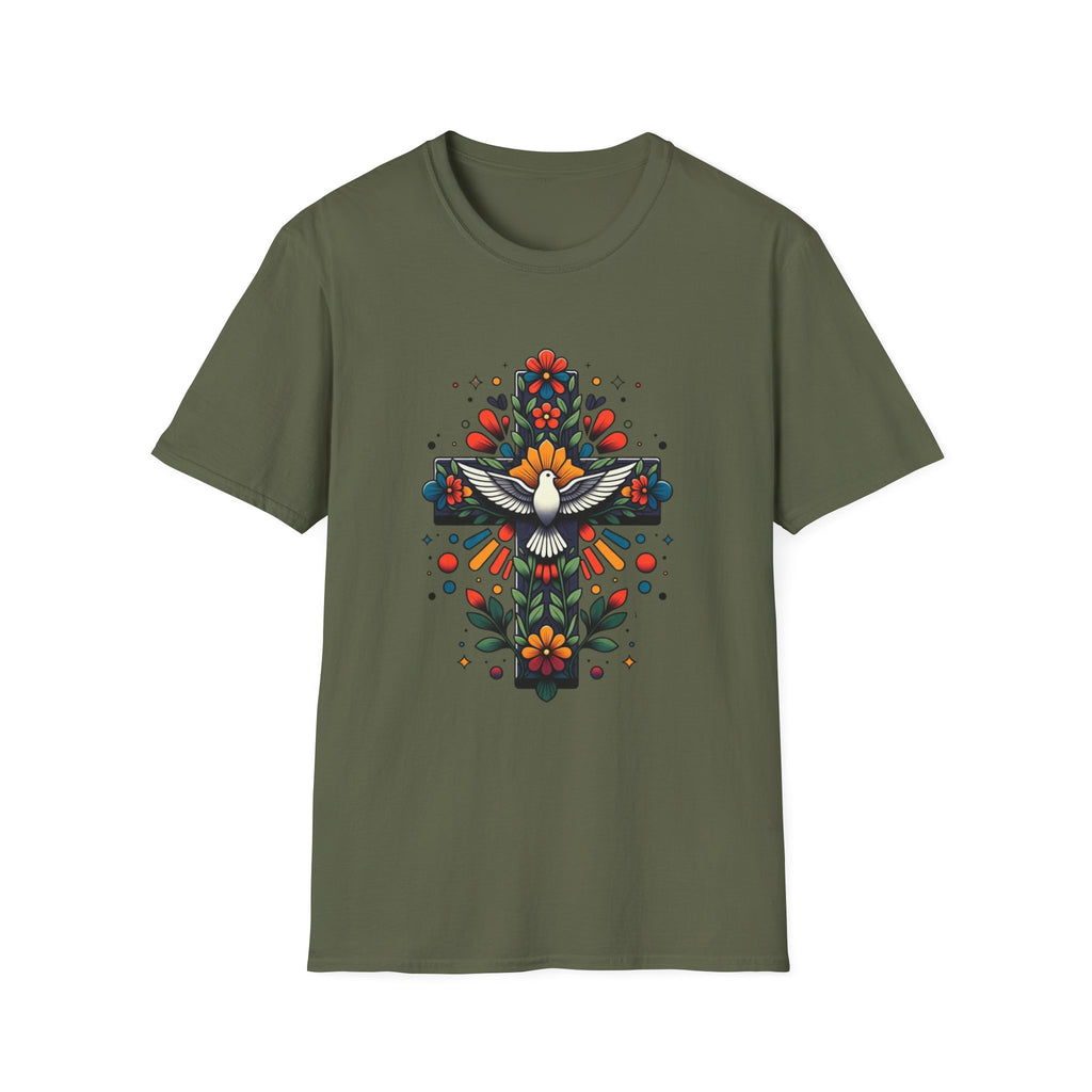Dove & Floral Cross T-Shirt