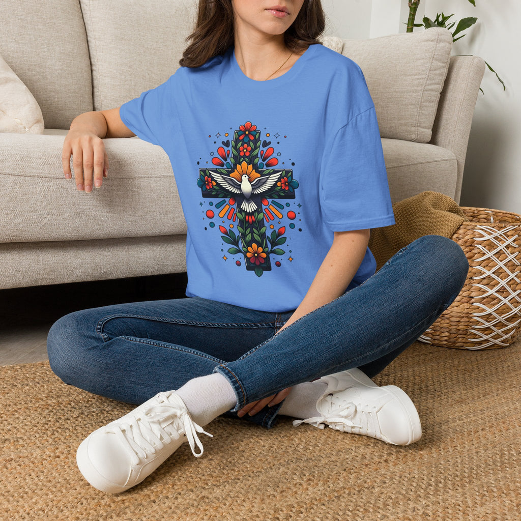 Dove & Floral Cross T-Shirt