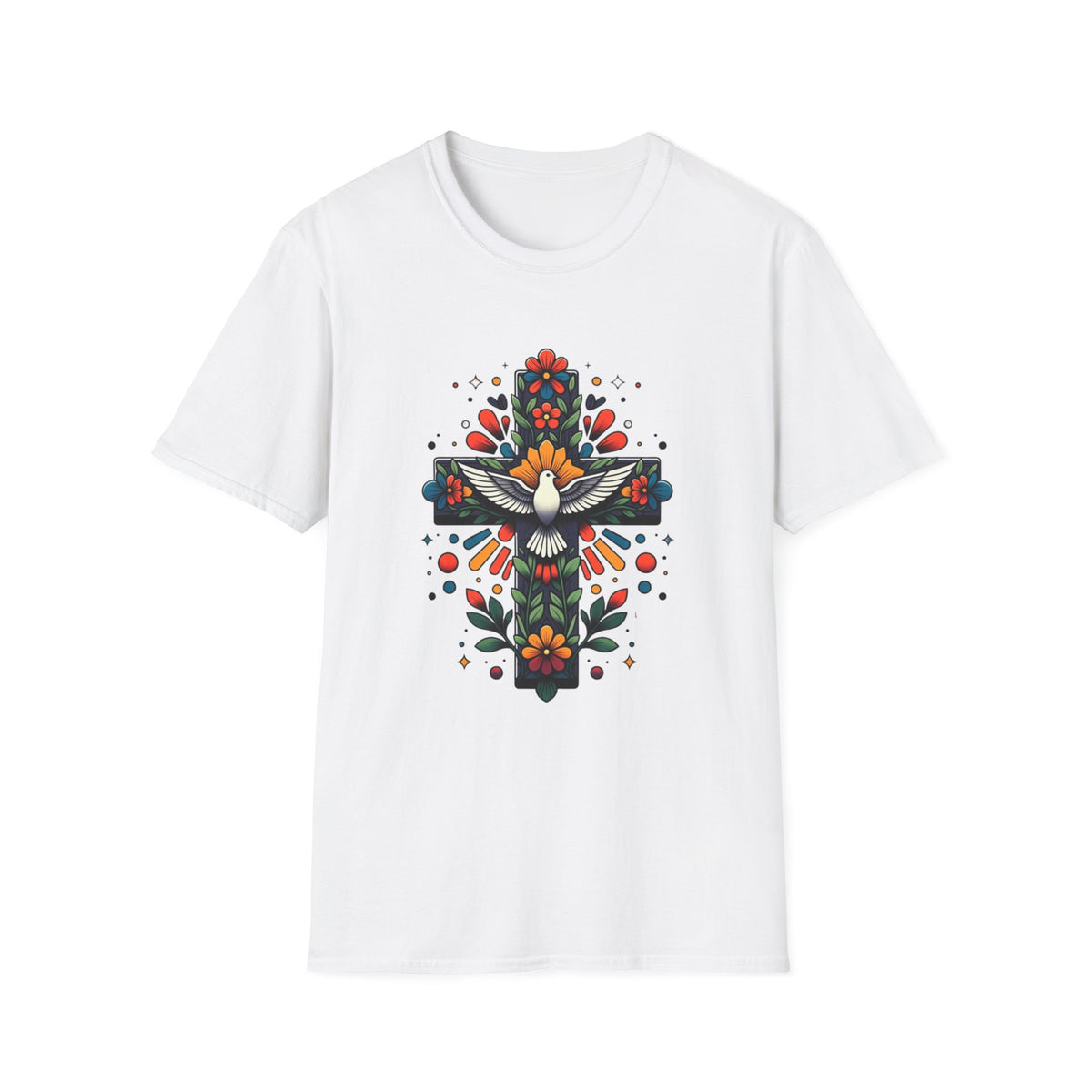 Dove & Floral Cross T-Shirt