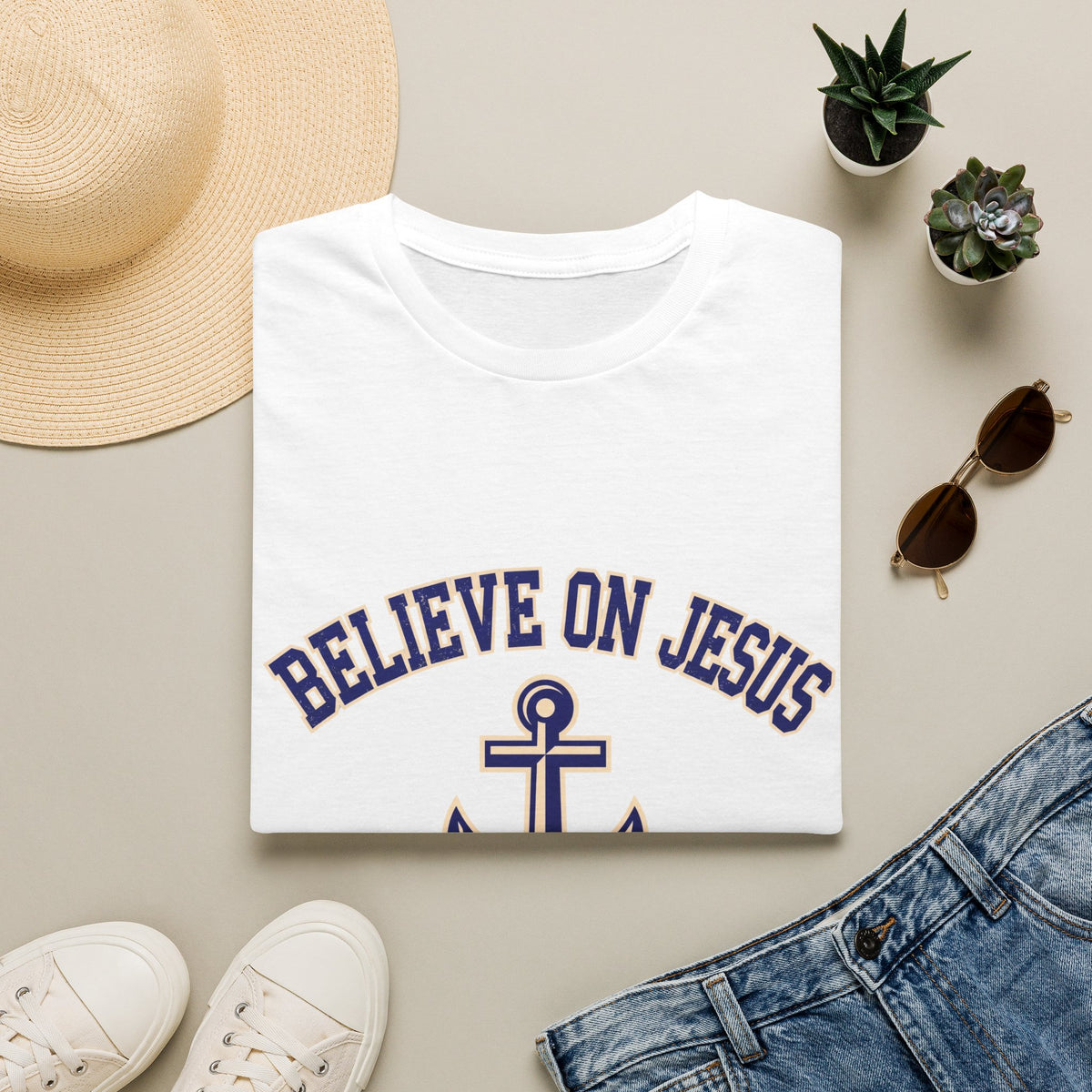 Believe on Jesus Anchor T-Shirt