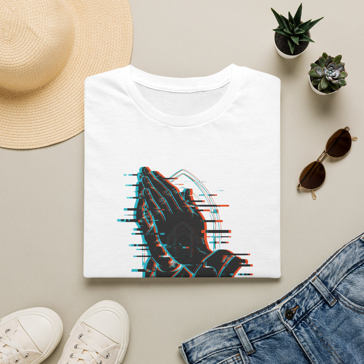 Pray Anyway Glitch T-Shirt