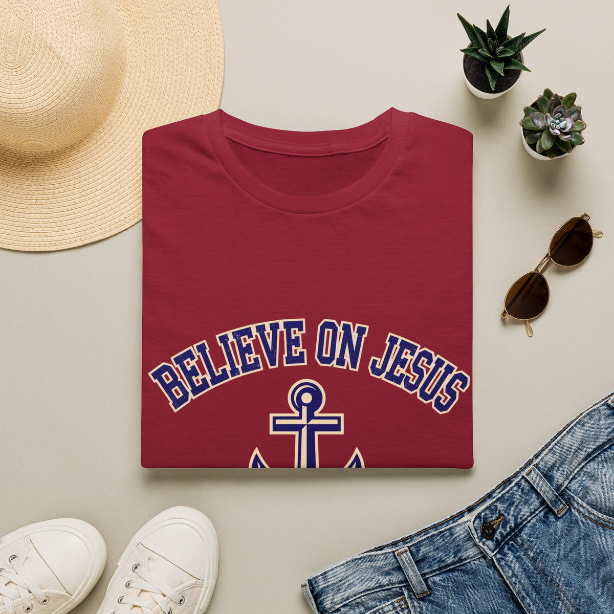 Believe on Jesus Anchor T-Shirt