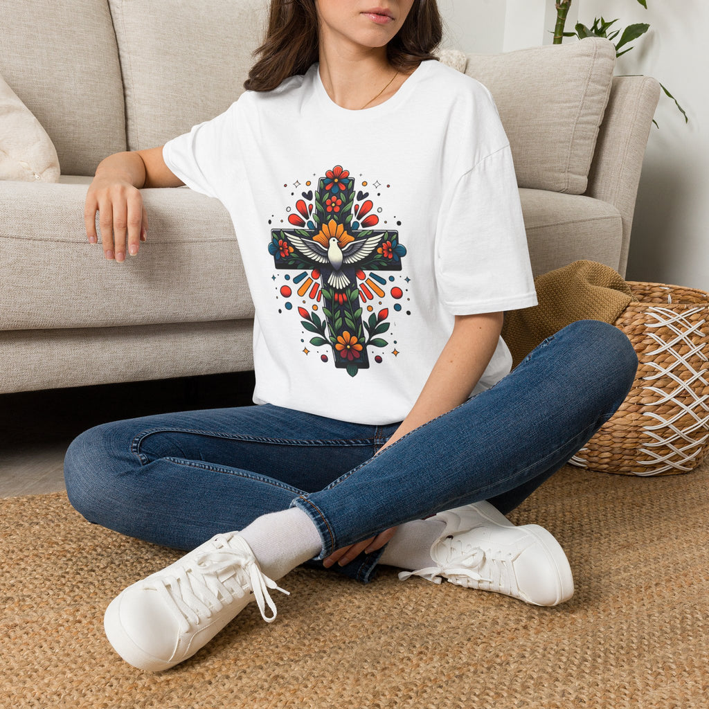 Dove & Floral Cross T-Shirt