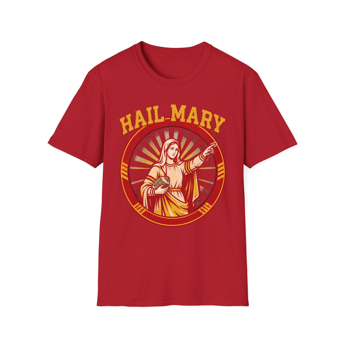 Hail Mary T-Shirt - Red & Gold