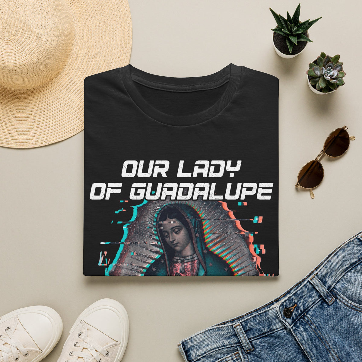 Our Lady of Guadalupe Glitch T-Shirt