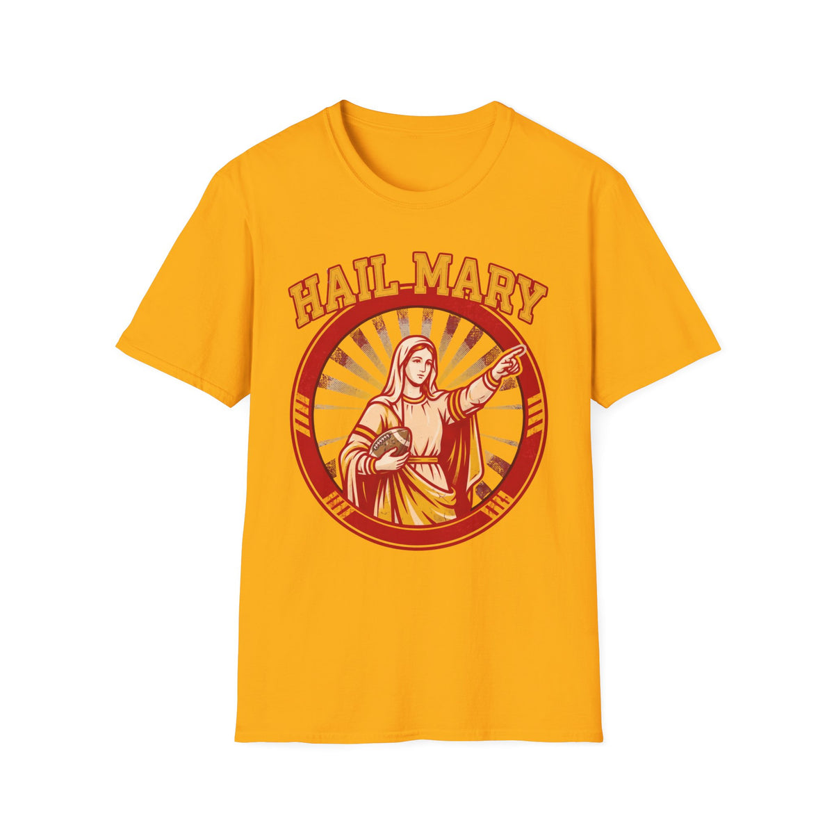 Hail Mary T-Shirt - Red & Gold